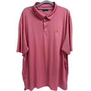 JACK NICKLAUS Men’s Short Sleeve Polo Golf Shirt Stretch Striped Pink Size XXL